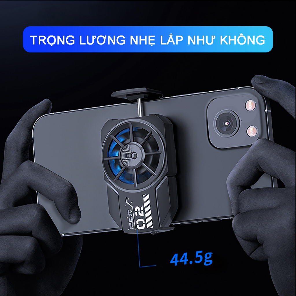 Quạt tản nhiệt điện thoại Memo FLA2 - Quạt gaming làm mát nhanh trang bị đèn Led RGB chuẩn gaming - Hàng nhập khẩu