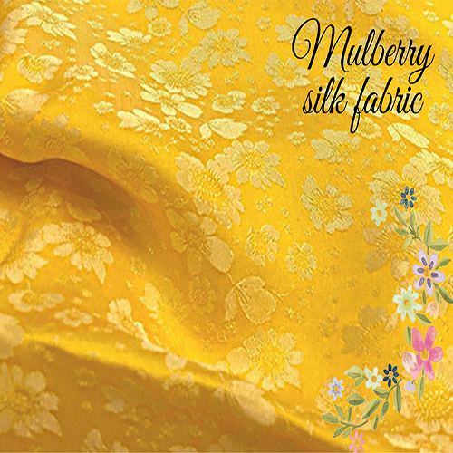Vải Lụa Tơ Tằm Palacesilk hoa cải màu vàng may áo dài và các loại váy áo, khổ rộng 90, dệt thủ công, bền đẹp & thoáng mát