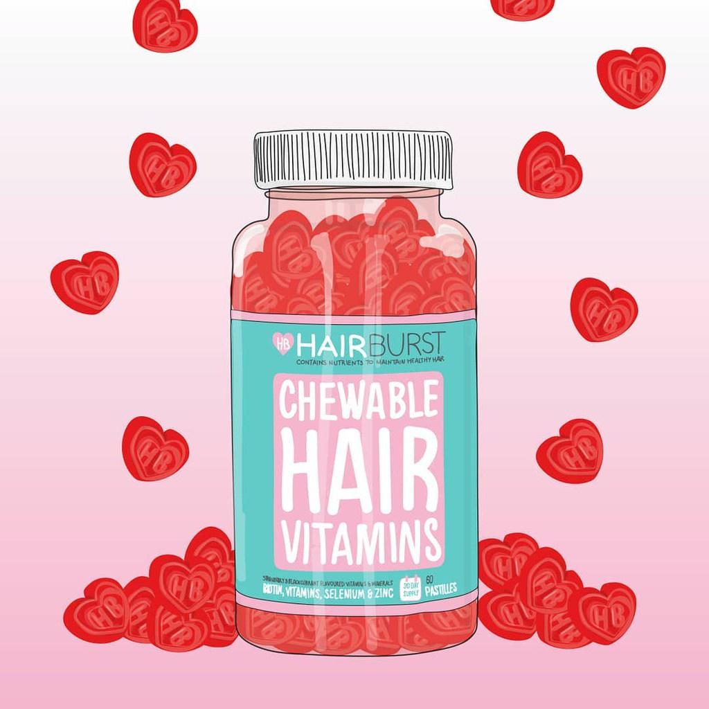 Combo set gội xả Hairburst 350ml/chai + Kẹo dẻo kích thích mọc tóc, chắc khỏe Chewable Hairbust 60 viên