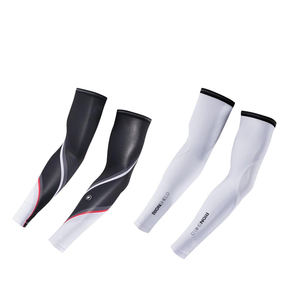 RION Unisex Chạy Bóng Rổ Thoáng Khí Cánh Tay Tay Tập Thể Dục Thể Thao Bọc Tay Ngoài Trời Chống Tia UV Đi Xe Đạp Ủ Tay 2 Đôi Color: black-white set Size: EU Size-XXL