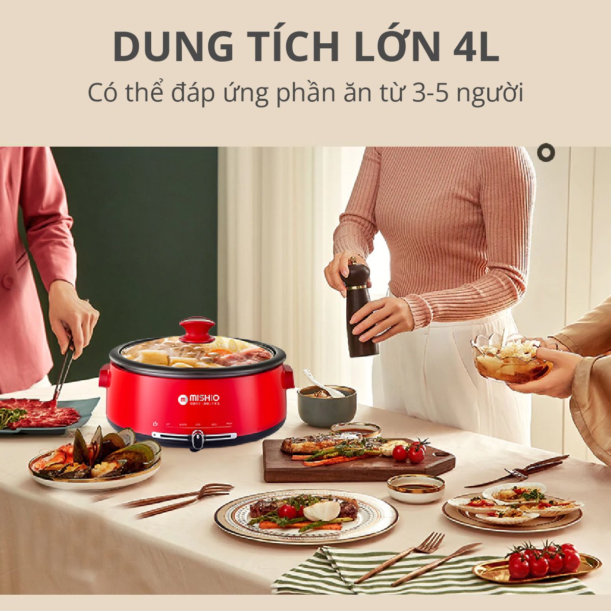 Nồi lẩu điện lòng 4L có thể tách rời MK348