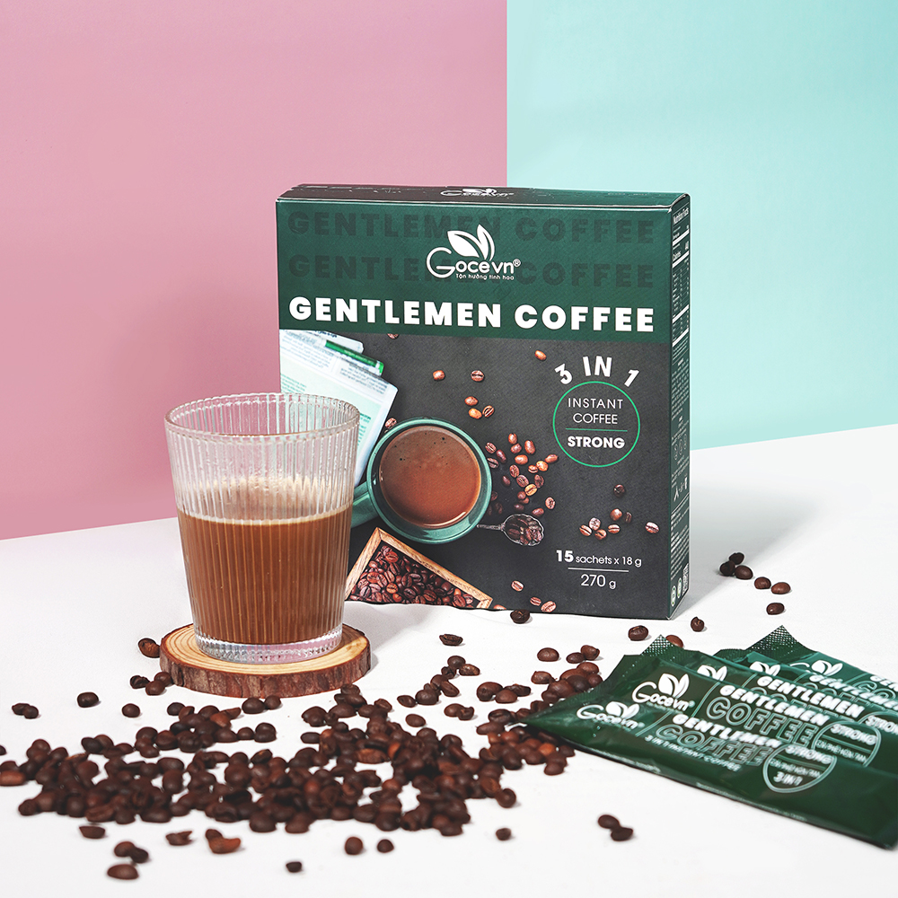 Gentlemen Coffee Goce - Cafe Nam hòa tan 3 trong 1 - 270g (15 gói x 18g)