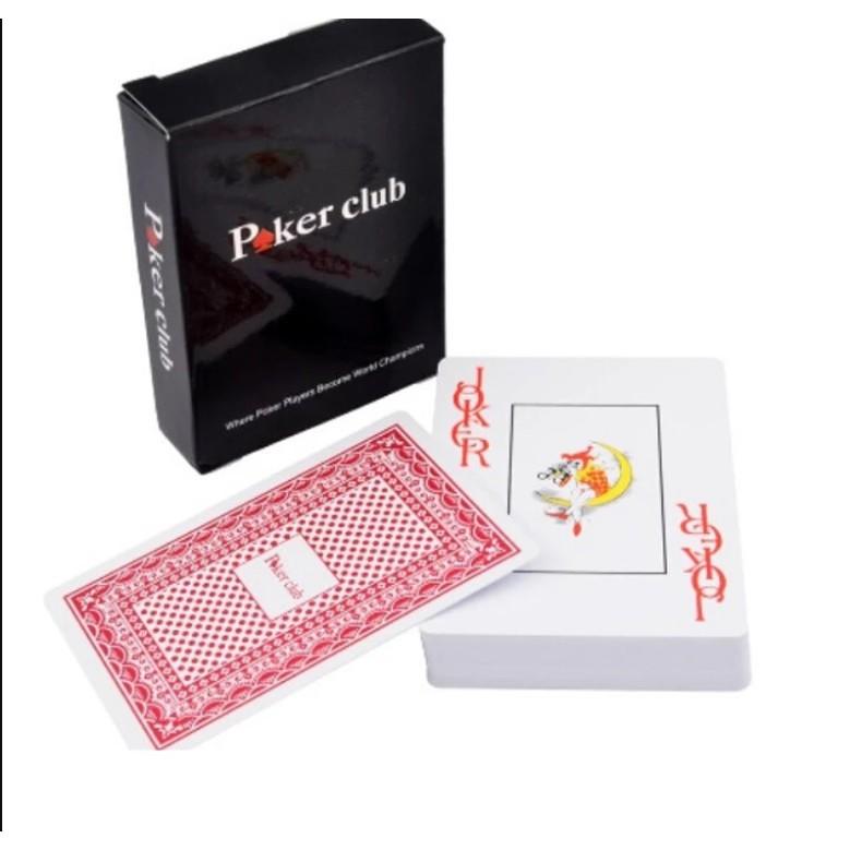 POKER CLUB - Bộ bài tây, tú lơ khơ chống thấm nước 2 màu đỏ, xanh lam