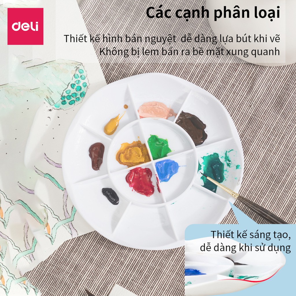 Khay pha màu 12 ngăn Deli 68305