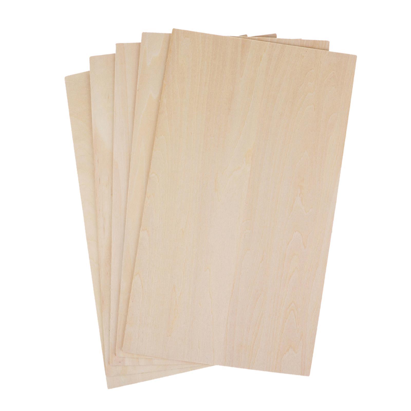 5 Pieces Wood Sheets Craft Supplies Hobby Materials DIY Projects DIY Wooden Plate Thin Crafts Wood Board for Ship Make Models