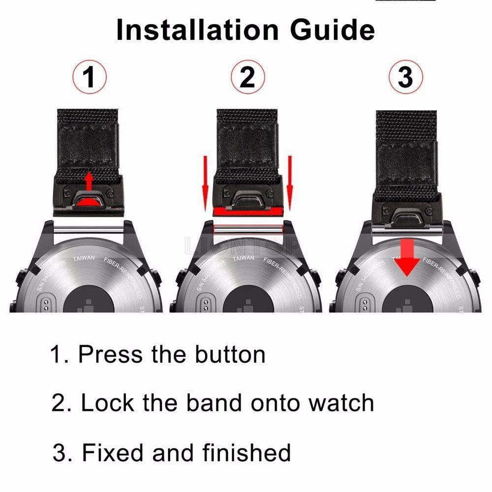 Quick Release Nylon Loop Watch Band Strap for Garmin Fenix 5 5X 5S Plus Instinct