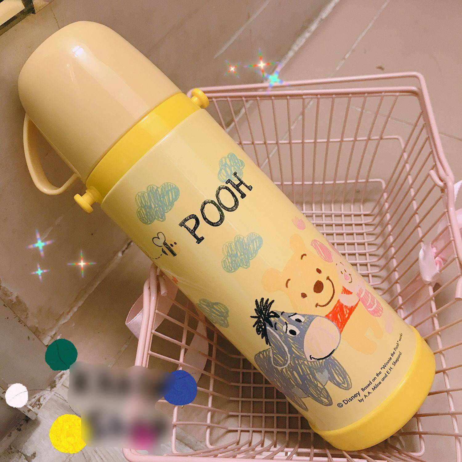 Bình nước giữ nhiệt hình gấu Pooh và những người bạn màu vàng cho trẻ em, các bé, học sinh - - WD-3410PHV-4
