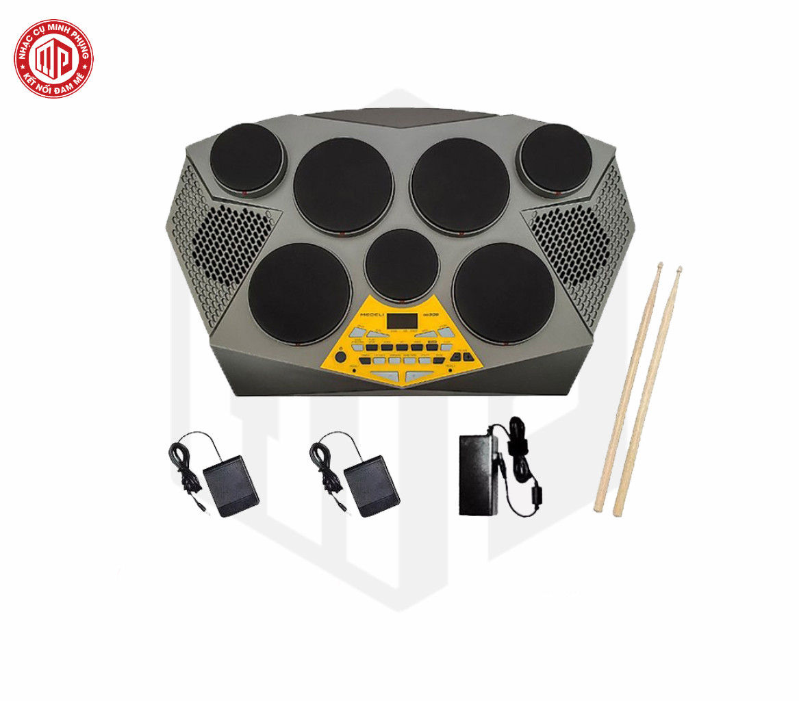 Bộ trống điện tử cao cấp/ Portable Drums/ Electronic Drum Kits/ Compact Digital Drums - Table Drums - Medeli DD309 - 7 pads - Hàng chính hãng