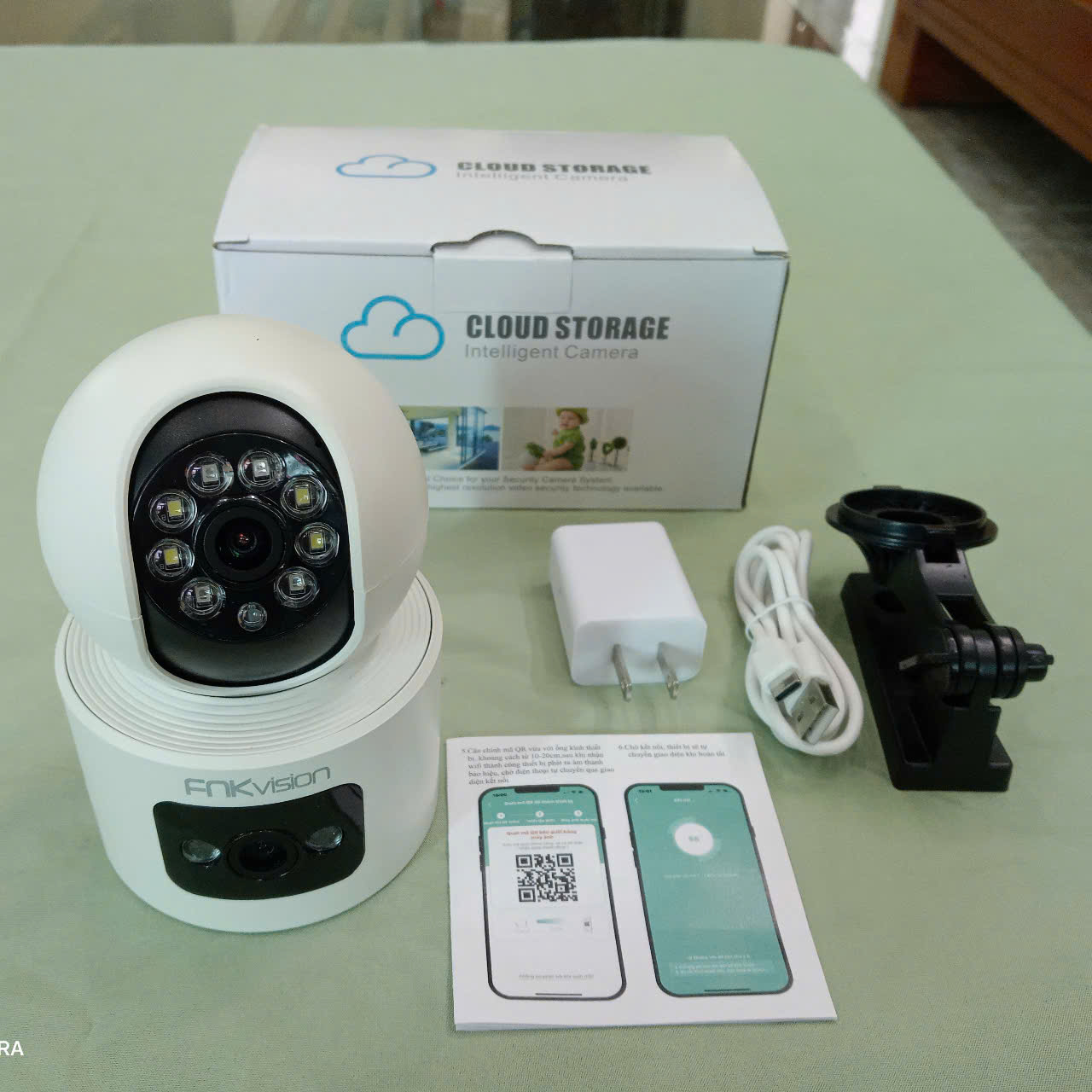 Bộ Camera Wifi IP 2 Mắt 8MpX Siêu Nét: Xem 2 Khung Hình, Xoay 360, Đàm Thoại &amp; Báo Động