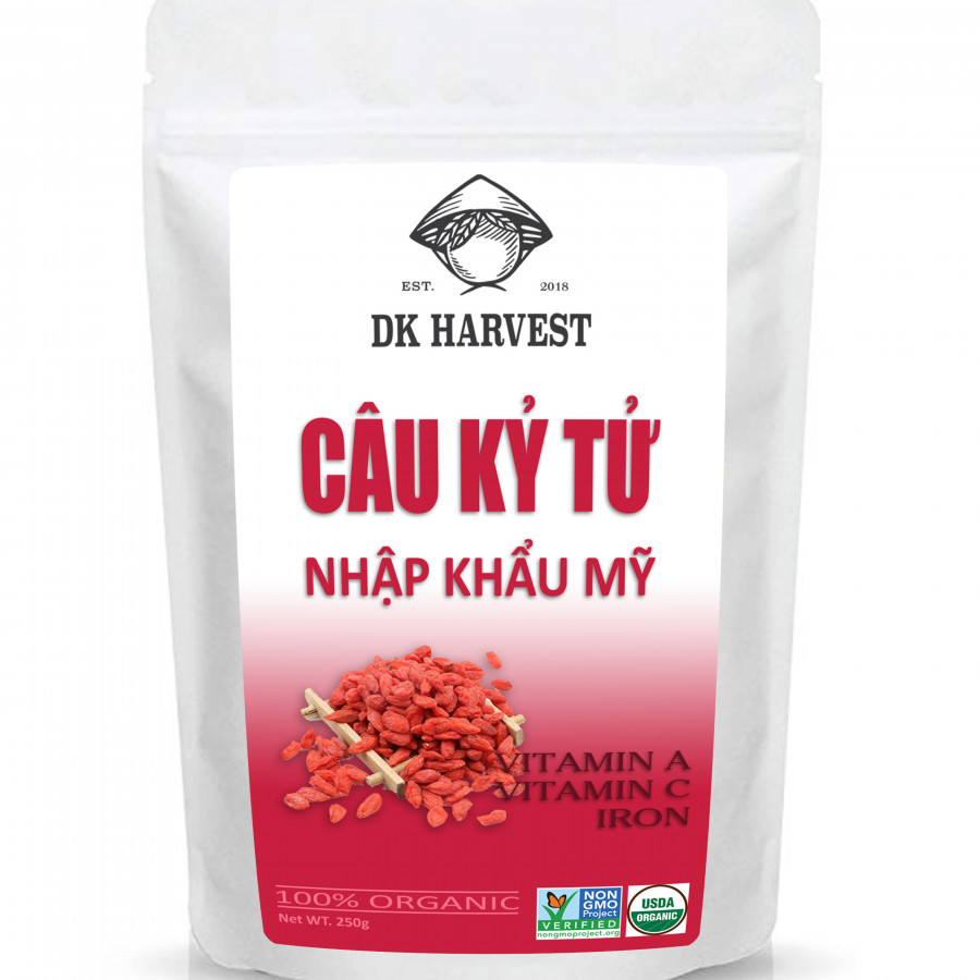 Câu Kỷ Tử Organic DK Harvest Loại Cao Cấp Nhập Khẩu - Khối Lượng 100g/200g - tác dụng tăng cường hệ miễn dịch