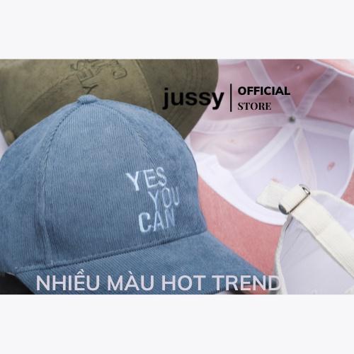 Mũ Lưỡi Trai, Nón Kết Nam Nữ Vải Nhung Thêu Chữ Yes You Can