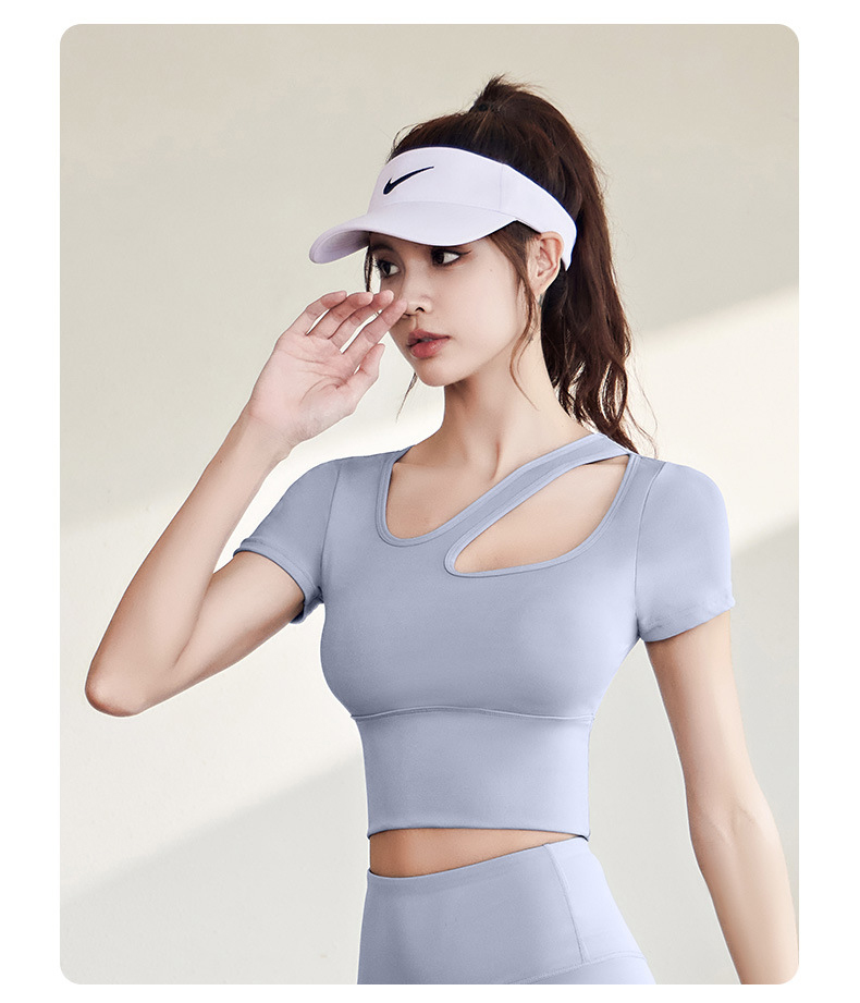 Áo croptop gym yoga nữ JYMD012 - Áo có dây đan chéo trước ngực tạo ấn tượng
