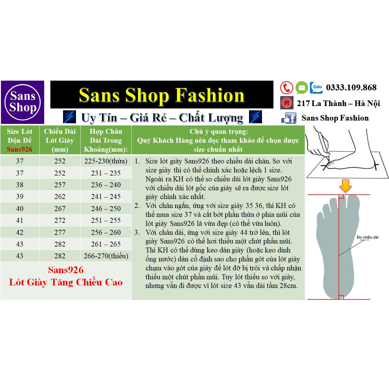 Lót giày tăng chiều cao Sans926 miếng nâng độn đế giầy hack 5cm 4cm 3cm 2cm cao su nam nữ Sans Shop