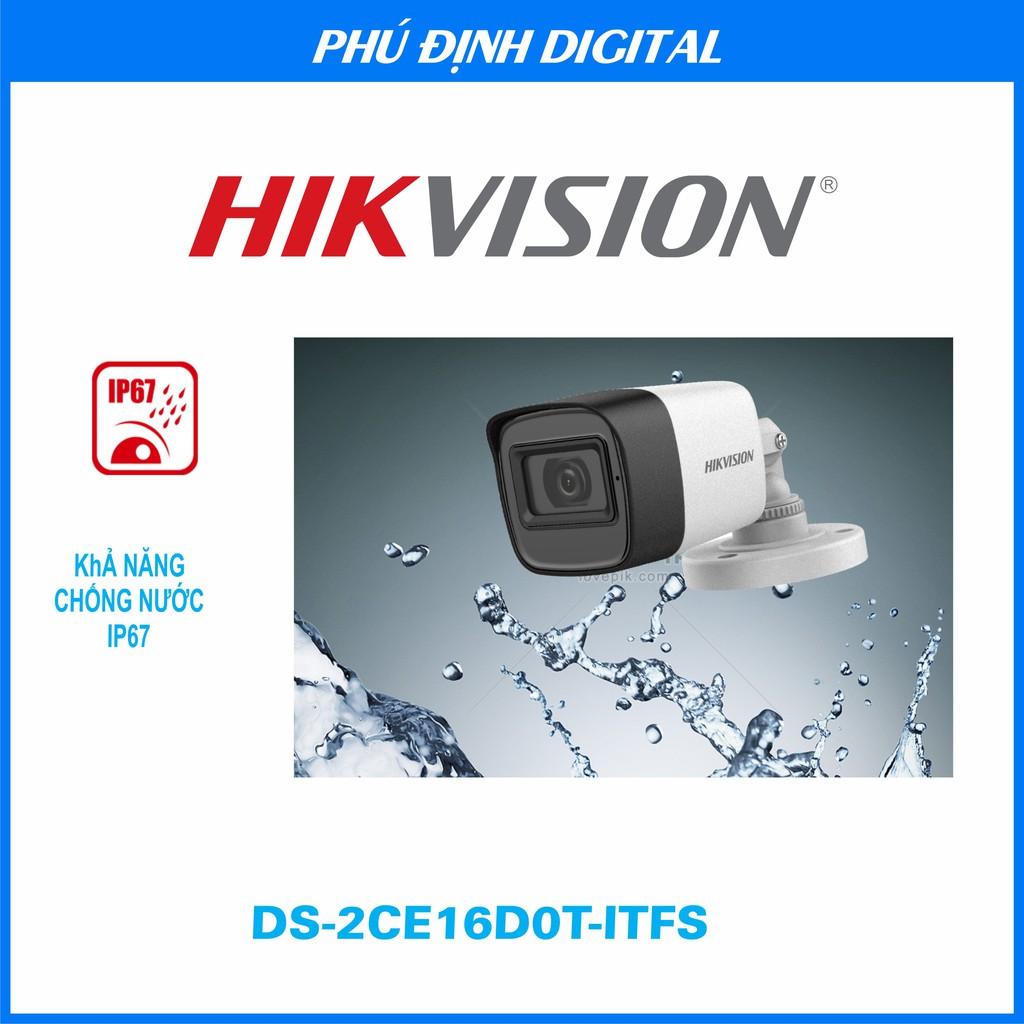 ( CHÍNH HÃNG) Camera Hikvision thân HDTVI 2MP kèm mic thu âm mã DS-2CE16D0T-ITFS - Hàng Chính Hãng