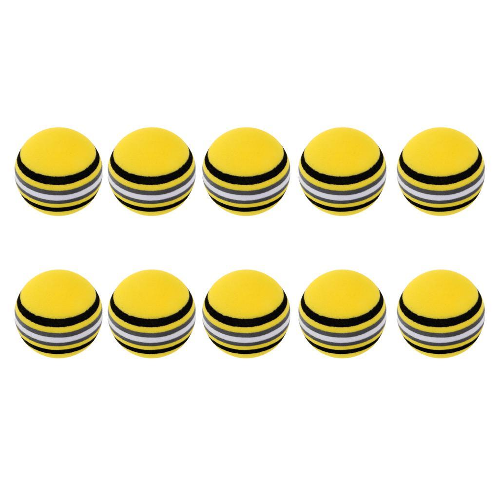 2-4 Packung 10 Pieces EVA Foam Sponge Golf Balls for Swing Practice Training Yellow