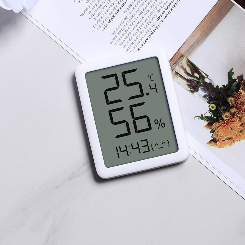 Nhiệt Kế Miaomiaoce Máy Đo Độ Ẩm Màn Hình LCD 3.5 Inch Kỹ Thuật Số Hiển Thị Thời Gian Nhiệt Độ Độ Ẩm 24H Cảm Biến Trong Nhà