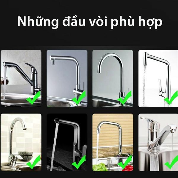 Dây NỐI VÒI RỬA BÁT XOAY 360 ĐỘ ĐIỀU CHỈNH CHẾ 3 ĐỘ DÀI 18CM, Đầu Vòi Xịt Nước Tăng Áp Cho Vòi Bồn Rửa - D3