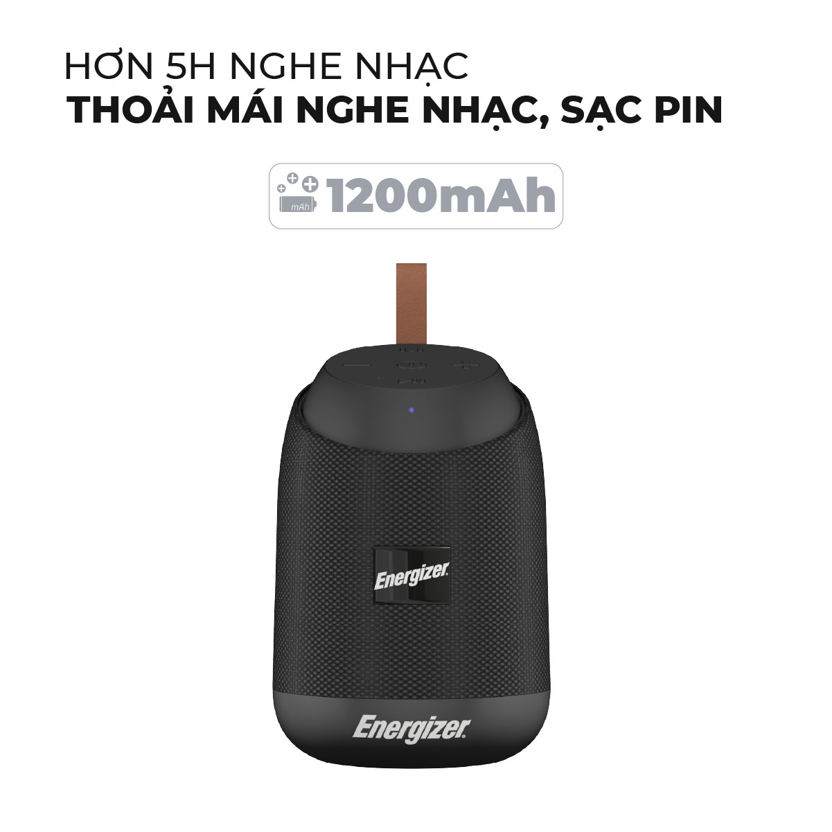 Loa Bluetooth di động Energizer BTS061 kiêm pin dự phòng - Kết nối Bluetooth 5.0, Tích hợp micro, hỗ trợ FM radio, thẻ Micro SD, cổng sạc USB-A - HÀNG CHÍNH HÃNG