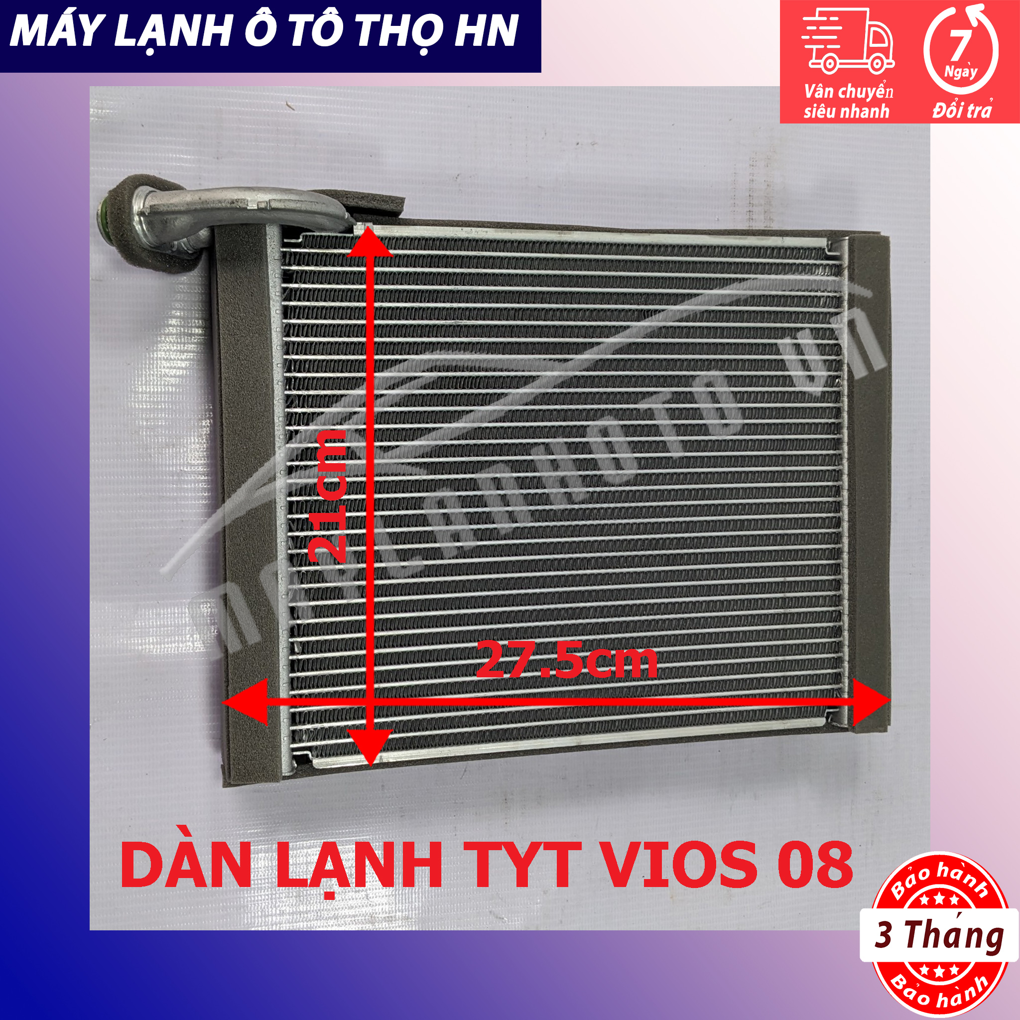 Dàn (giàn) lạnh Toyota Vios 2008 Hàng xịn Thái Lan (hàng chính hãng nhập khẩu trực tiếp)