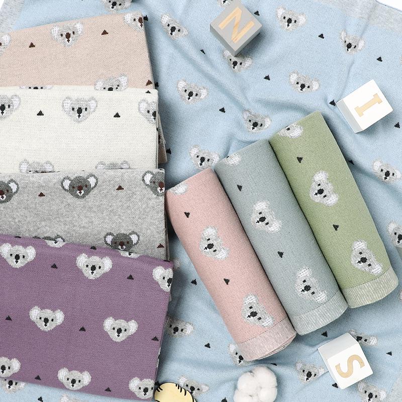 Chăn Cho Bé Hoạt Hình Dễ Thương Koala Trẻ Sơ Sinh Trẻ Em Sofa Kẻ Sọc Chăn Ga Gối Vỏ Chăn Cotton Đan Sơ Sinh Bé Gái Bé Trai Xe Đẩy Mềm Đầm Bọc