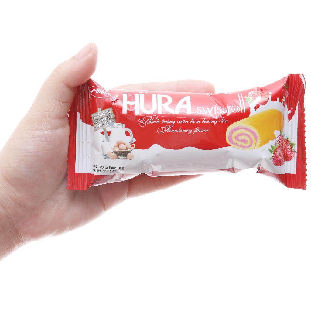 Bánh bông lan cuộn Hura Swissroll 360g - Bép ngậy mềm mịn chất lượng