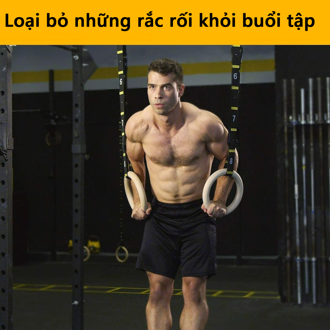 Vòng treo gỗ Gymnastic Rings Cleacco có vạch kẻ số , khóa cài thông minh tiện lợi , chắc chắn treo xà đơn , các bài tập dip rings , street workout , bảo hành 12 tháng - BORO SPORT