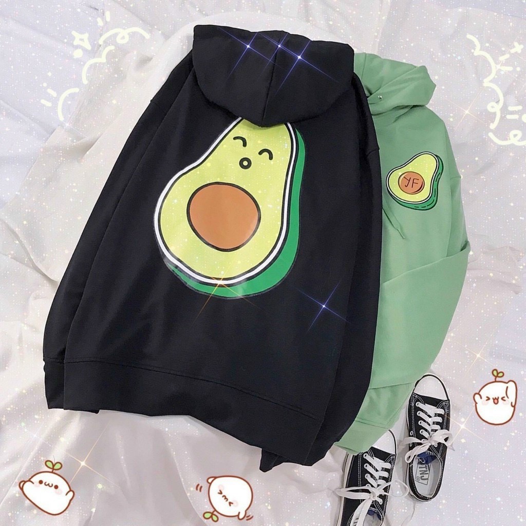 Áo khoác nỉ có mũ - ÁO HOODIE KHÓA KÉO freesize form rộng nam nữ unisex mặc cặp - couple in HÌNH TRÁI CÂY