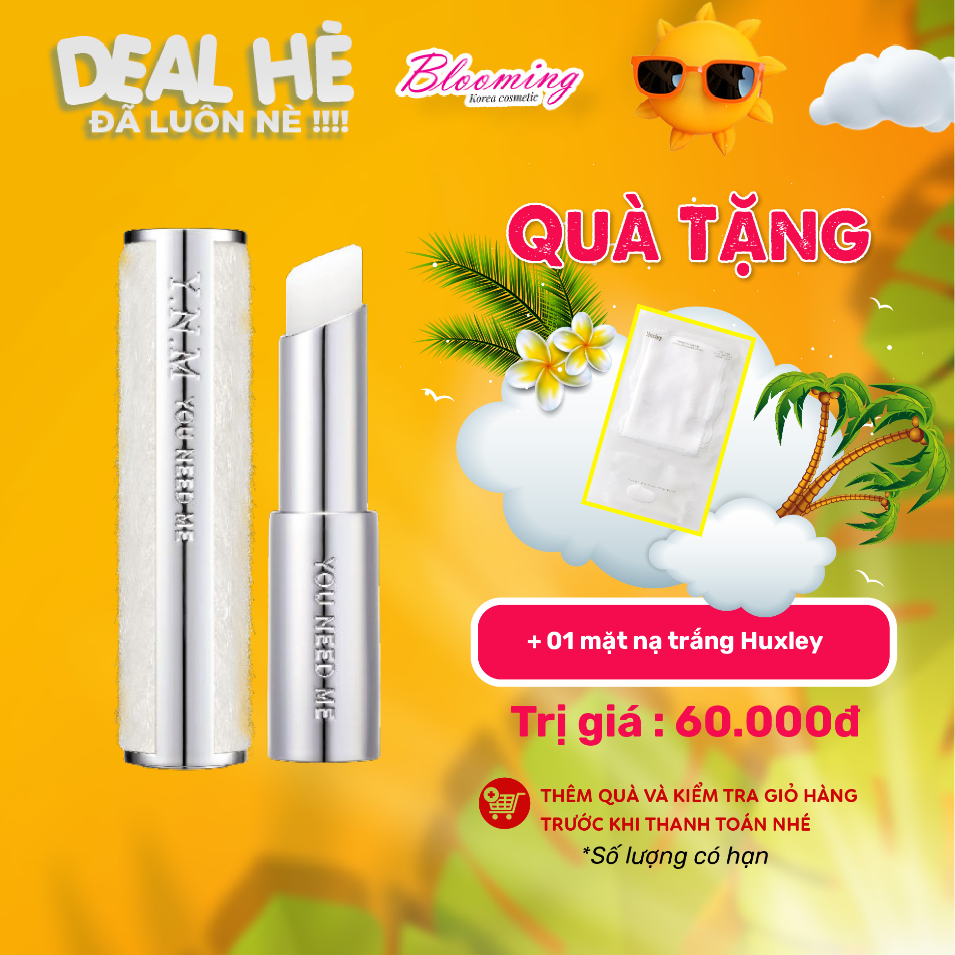 Son dưỡng môi không màu YNM Natural Melting Honey Lip Balm Không Màu 3g