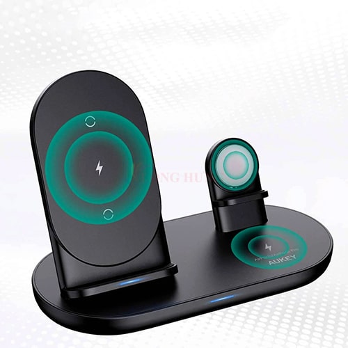 Đế sạc không dây 3 trong 1 Aukey 10W LC-A3 - Hàng Chính Hãng