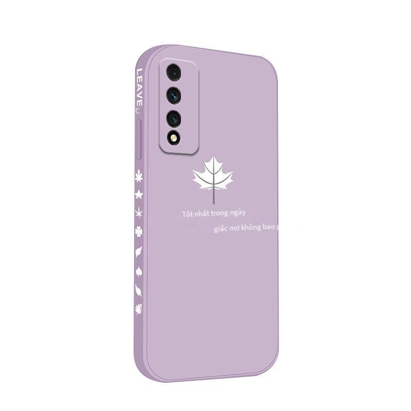 Phong cách mới nhất phù hợp với vỏ điện thoại di động vivoiqooz1 vỏ lá phong của phụ nữ mới vỏ mềm chất lỏng cạnh thẳng V1986A silicon chống rơi màu đỏ lưới