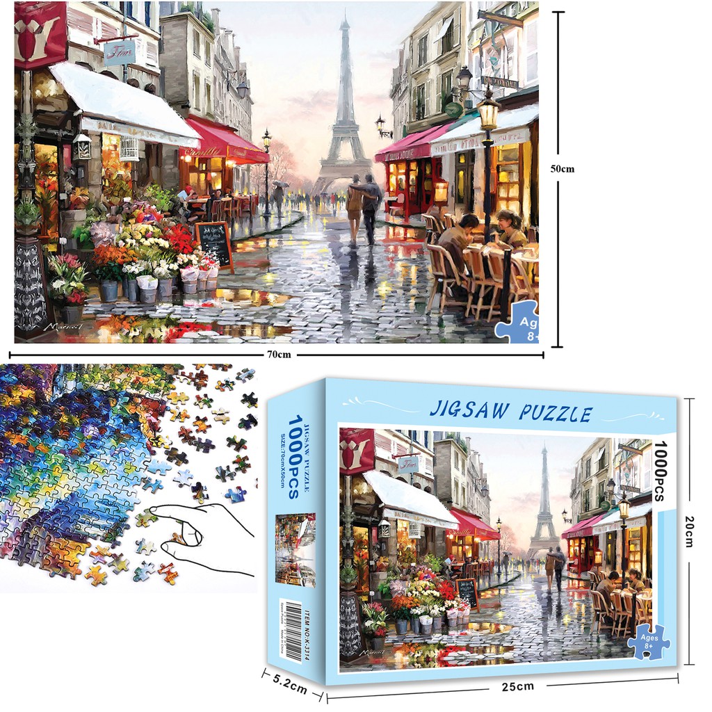 Bộ Tranh Ghép Xếp Hình 1000 Pcs Jigsaw Puzzle (Tranh ghép 70*50cm) Bản Thú Vị Cao Cấp