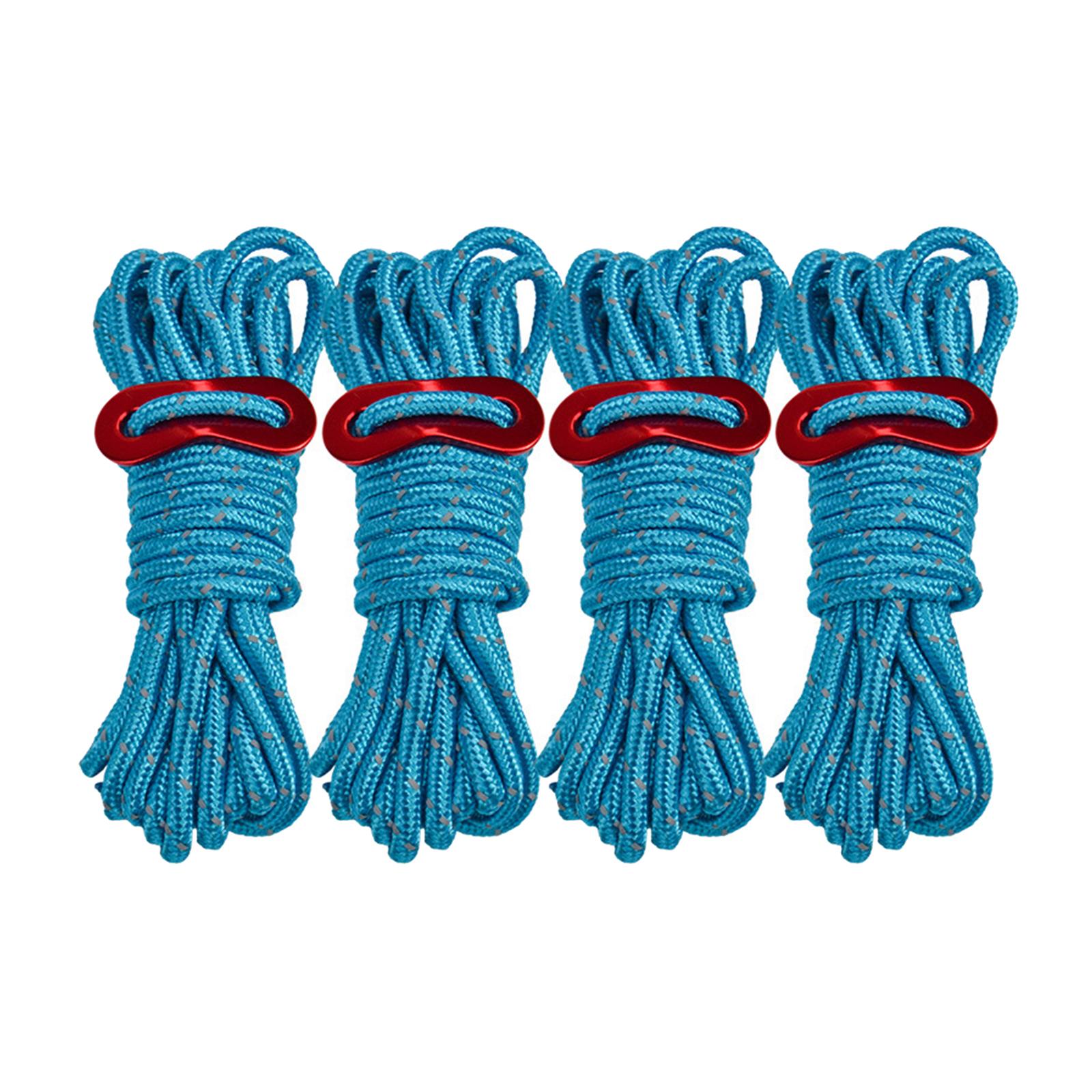 4x Reflective Guyline Camping Tent Rope Cord Guide Sailing Lanyard
