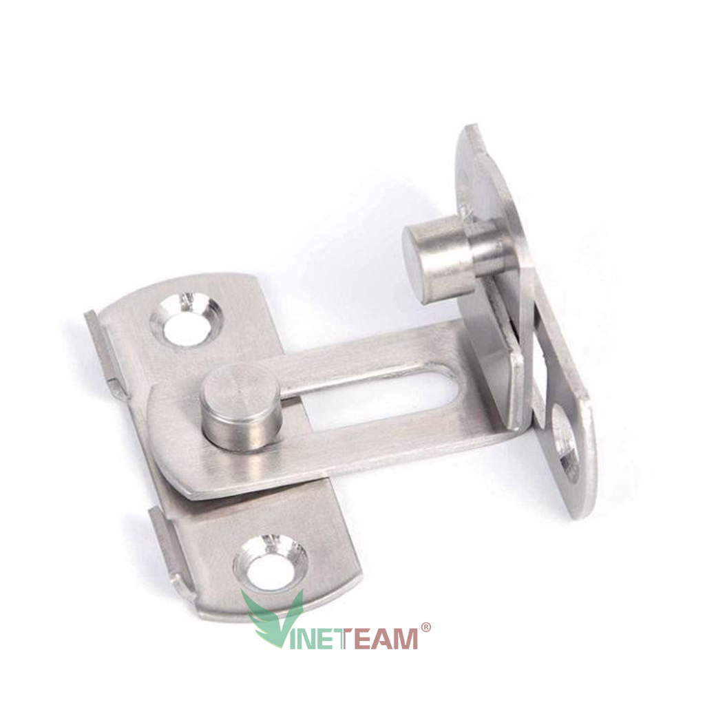 Vinetteam Chốt Khóa Cài Cửa Góc Vuông 90 Độ Bằng Thép Không Gỉ, Then Cửa Dạng Chữ L Có Chốt Cố Định Thanh Gạt Loại To An Toàn, Chắc Chắn - hàng chính hãng