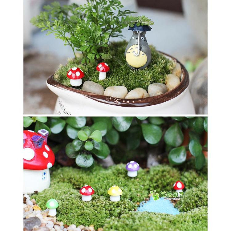 Phụ kiện set 5 nấm màu 1 cm làm tiểu cảnh, charm slime, decor mô hình, đồ handmade