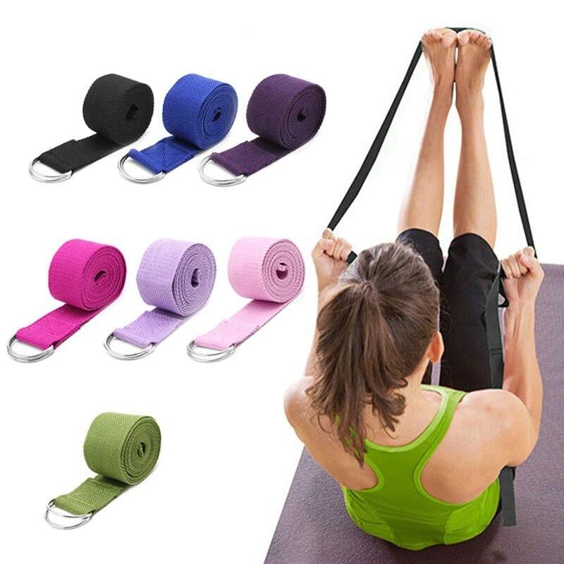 New Adjustable Sport Stretch Strap D-Ring Belts Gym Waist Leg Fitness Yoga Belt