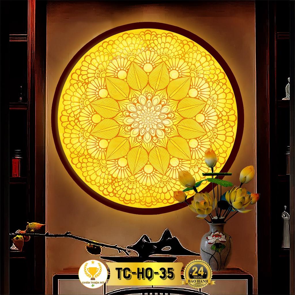 Đèn Thờ Hào Quang Phật Tranh Trúc Chỉ TrònOM, Trang Trí Bàn Thờ, Hào Quang Trúc Chỉ Mandala TC-HQ-35