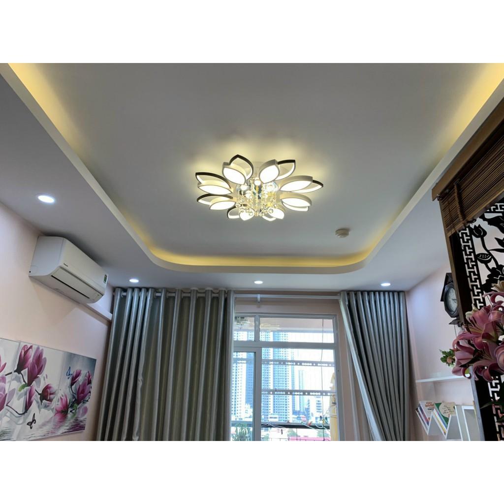 ĐÈN ỐP TRẦN trang trí, đèn LED phòng khách 6 cánh 3 chế độ sáng kèm điều khiển từ xa