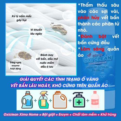 Bột tẩy trắng quần áo đồ gia dụng đa năng Oxi Clean Ximo 350G