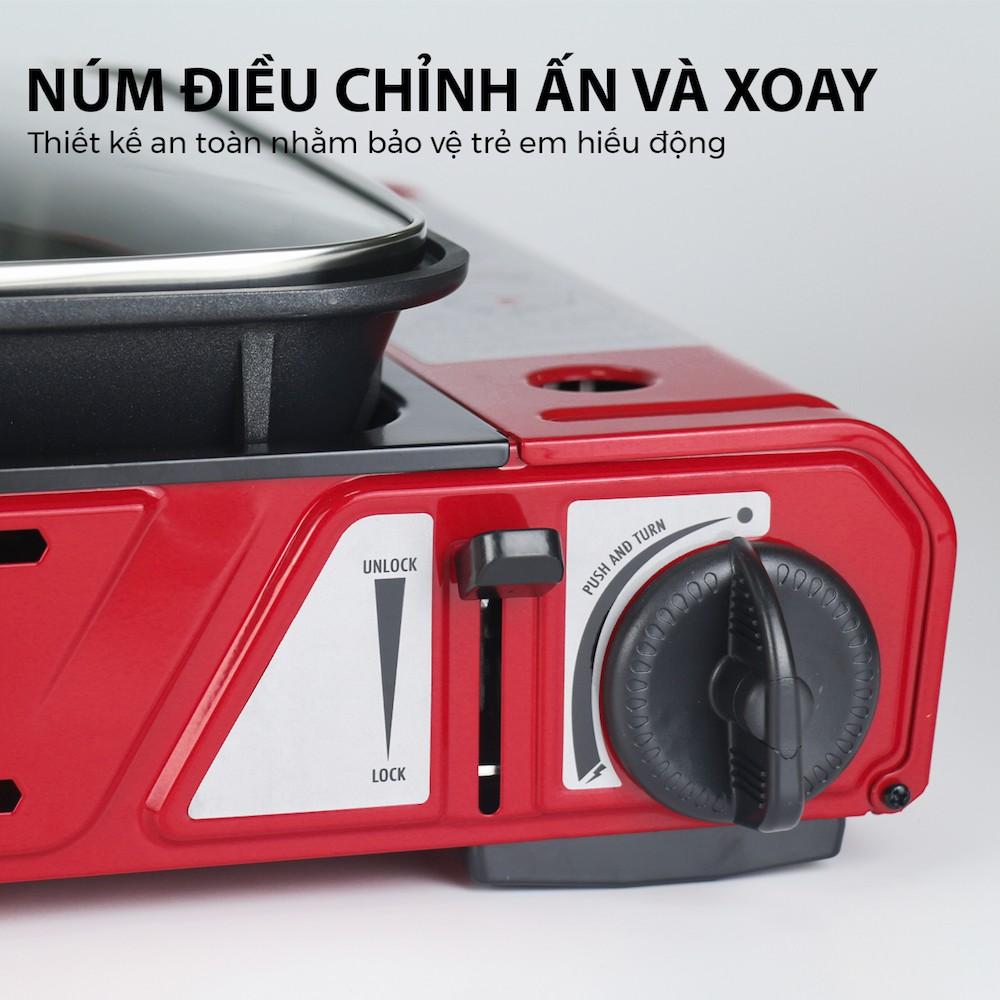 Bếp Ga Mini Maxsun MS-8 - Công Suất 2100W | Chảo Chống Dính | Hàng Chính Hãng