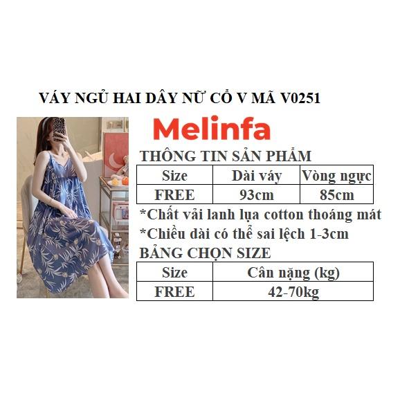 Váy ngủ hai dây nữ, đầm ngủ mặc nhà nữ cổ V dáng chữ A rộng rãi chất vải lanh lụa cotton thoáng mát nhiều màu mã V0251