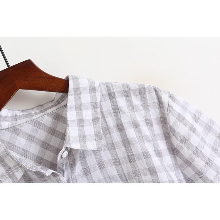 ÁO SƠ MI CARO HỌA TIẾT THÊU XẺ VẠT