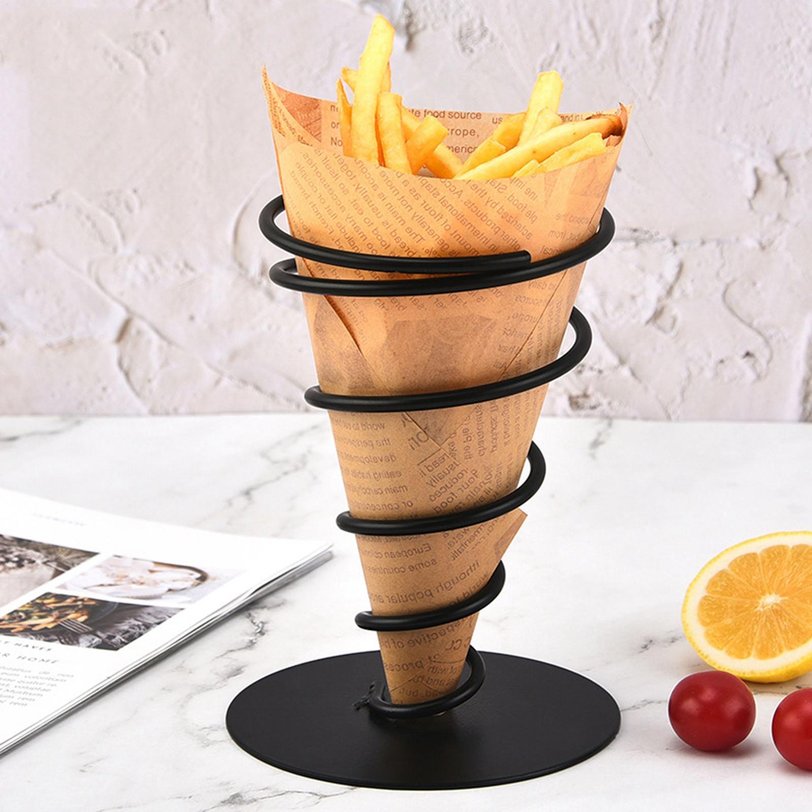 French Fry Stand Appetizer Spiral Snack Basket for Restaurant Kitchen Home