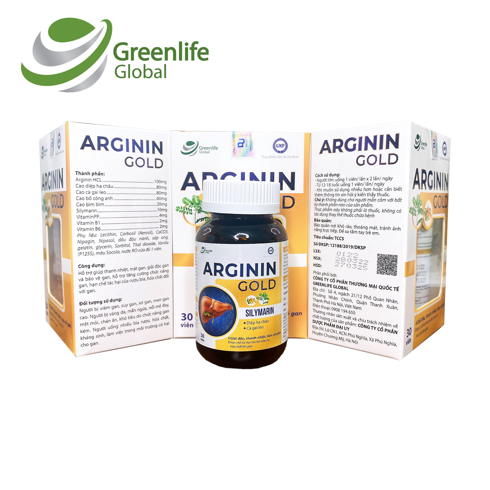 Bổ gan Arginin Gold GreenLife - Thanh nhiệt, giải độc, bảo vệ gan