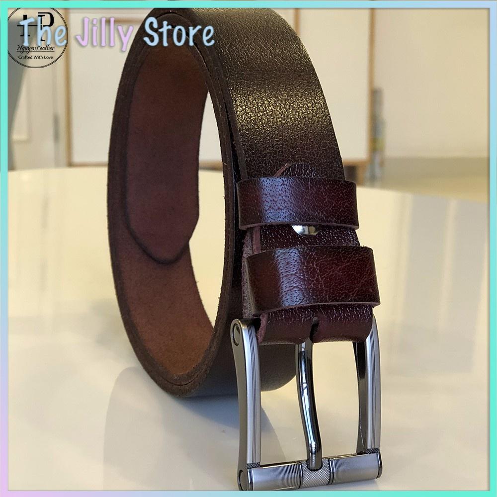 Dây Nịt Nam Da Bò Một Lớp Cao Cấp Đục Lỗ Cài Cao Cấp - L