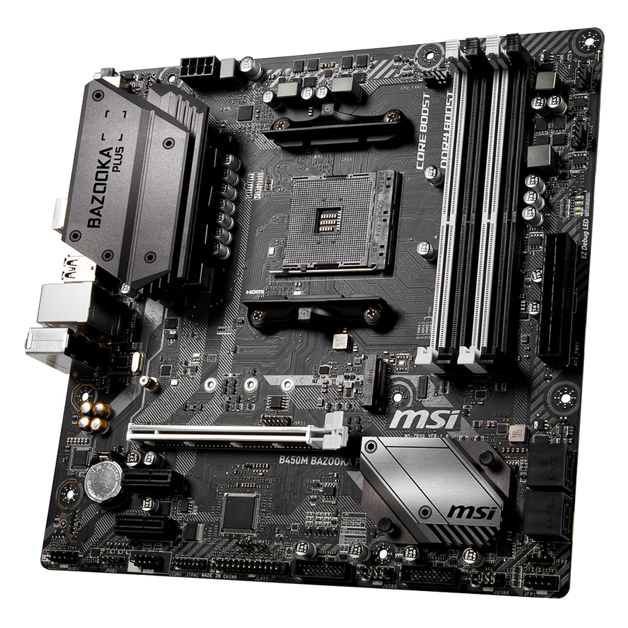 Bo Mạch Chủ Mainboard MSI B450M BAZOOKA PLUS  Socket AM4 - Hàng Chính Hãng