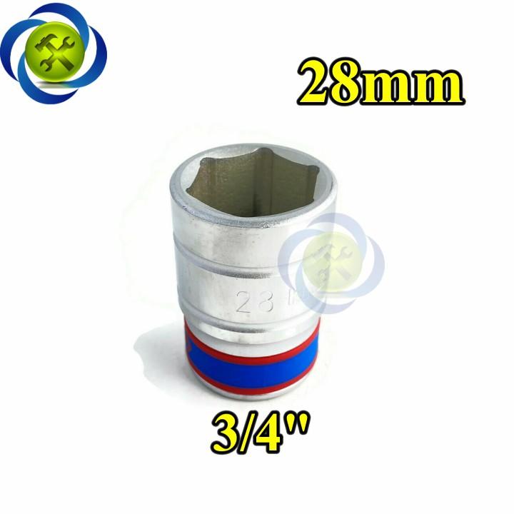 Tuýp 28mm loại 3/4 Kingtony 633528M loại ngắn 6 cạnh màu trắng
