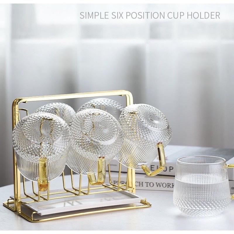 Bình đựng nước Vân Sọc Kim Cương 1.5L, Bình nước thủy tinhcao cấp borosilicate chịu nhiệt, cốc uống kim cương quai vàng
