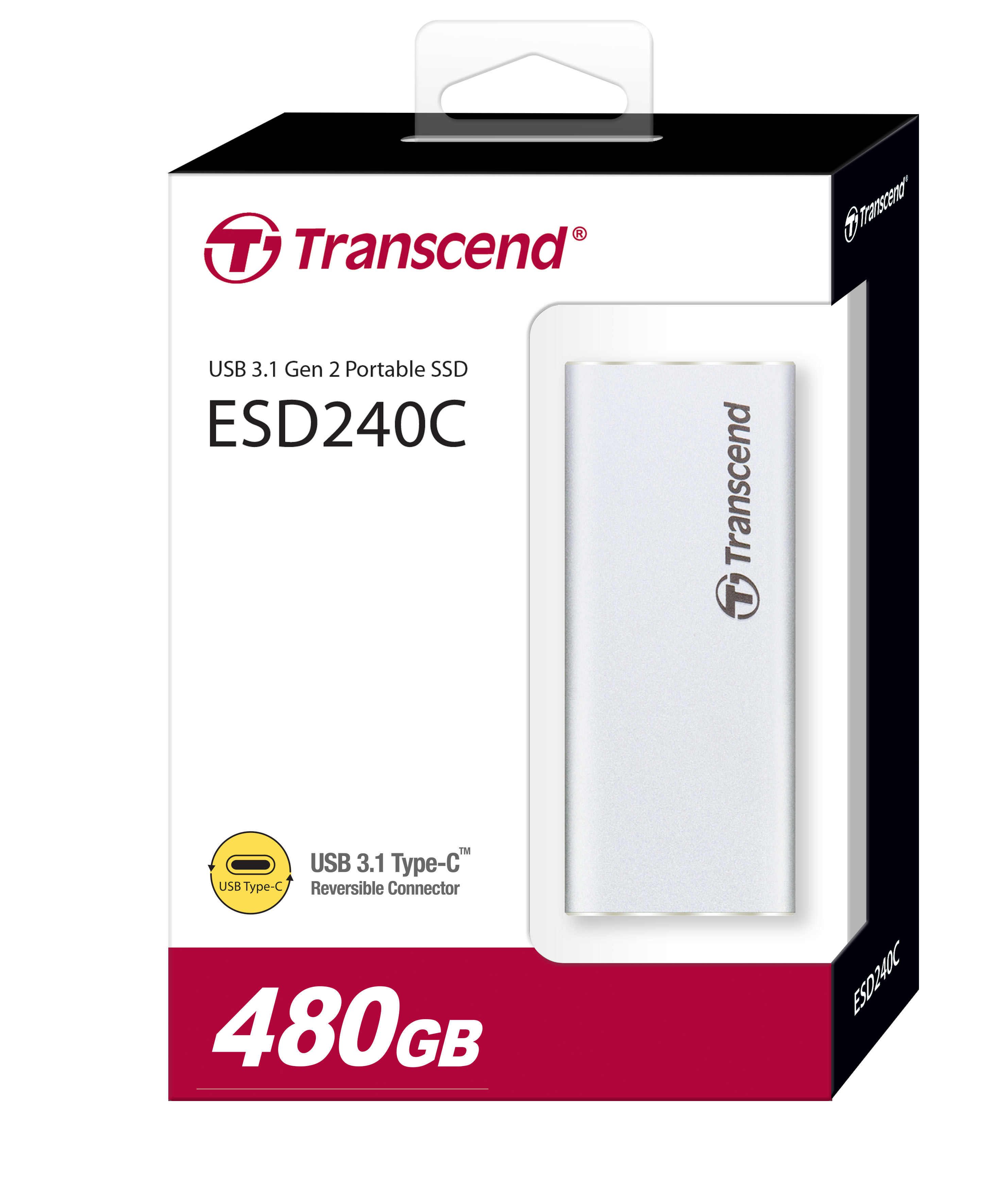 Ổ Cứng Di Động SSD Transcend ESD240C 480GB 2.5" USB Type C - TS480GESD240C - Hàng Chính Hãng