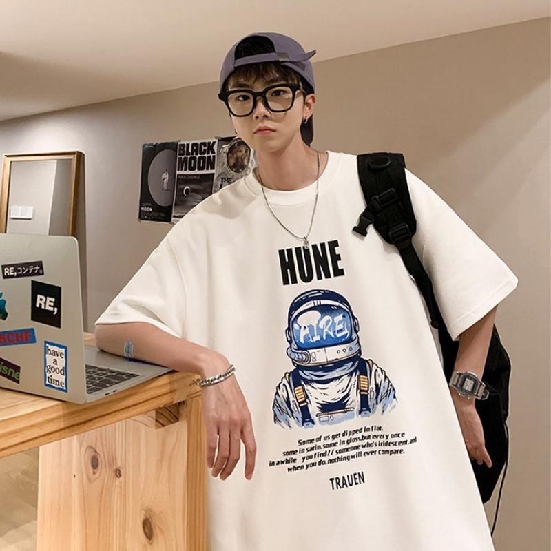 Áo thun nam nữ unisex basic tee form rộng cổ tròn cotton oversize trắng đen ulzzang giá rẻ in cool ngầu freesize HUNE