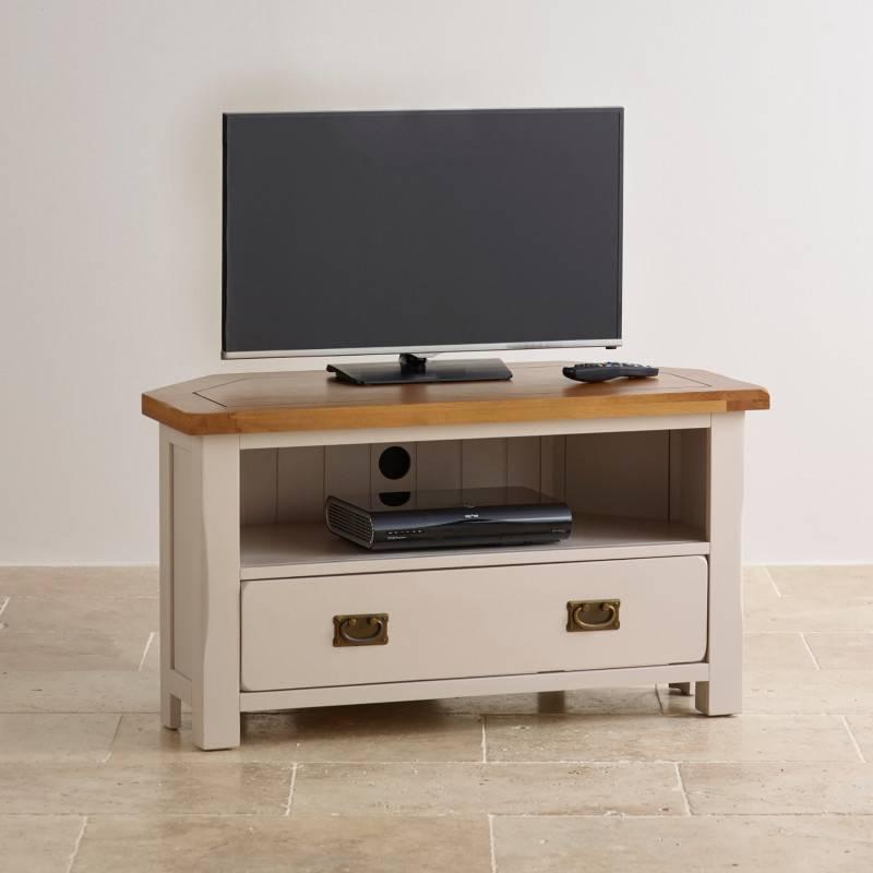 Tủ TV Góc Kemble Gỗ Sồi Ibie LVCKEMO - Trắng